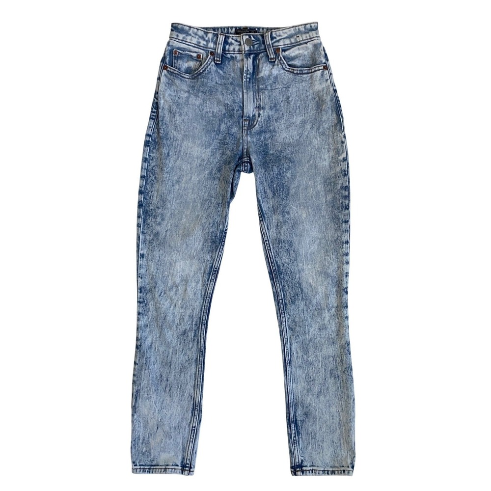 Abercrombie & Fitch Simone High Rise Slim Blue Acid Wash Jeans Size 25 0R - Picture 10 of 11